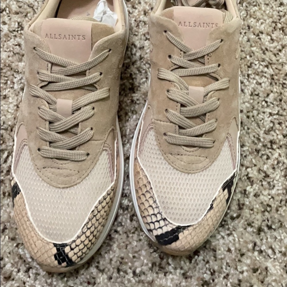 New ALLSAINTS Skye Chunky Sneaker Nude / Beige